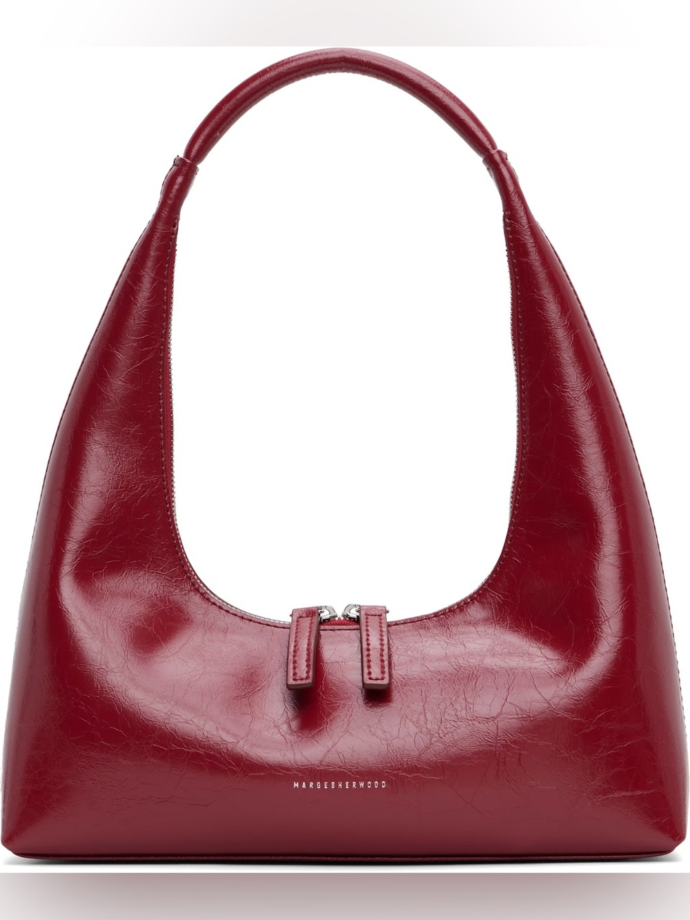 Margesherwood Red Leather Hobo Shoulder Bag